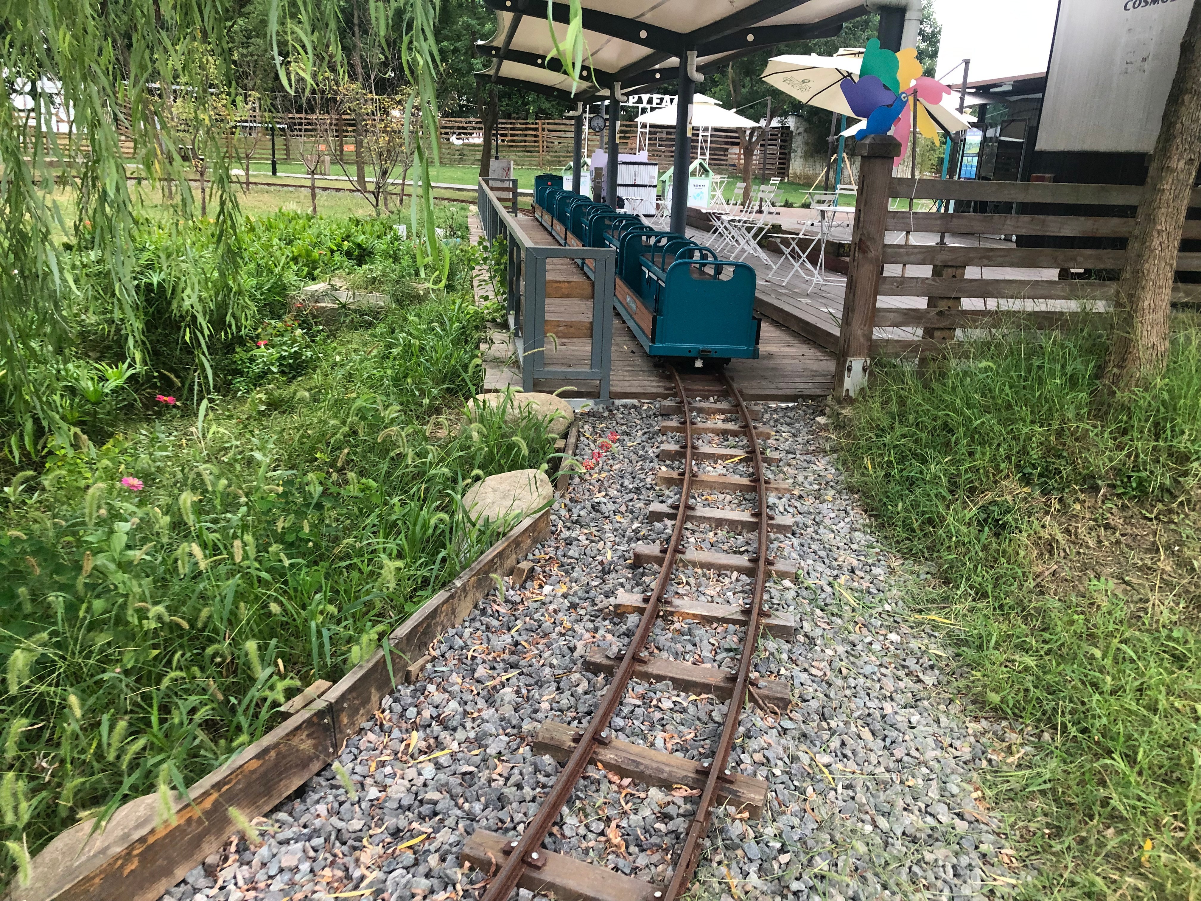 鋪設觀光小火車軌道